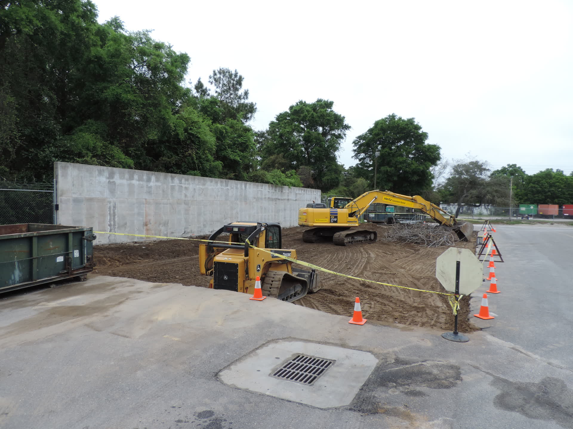 Forming and grading ahead of a commercial pour